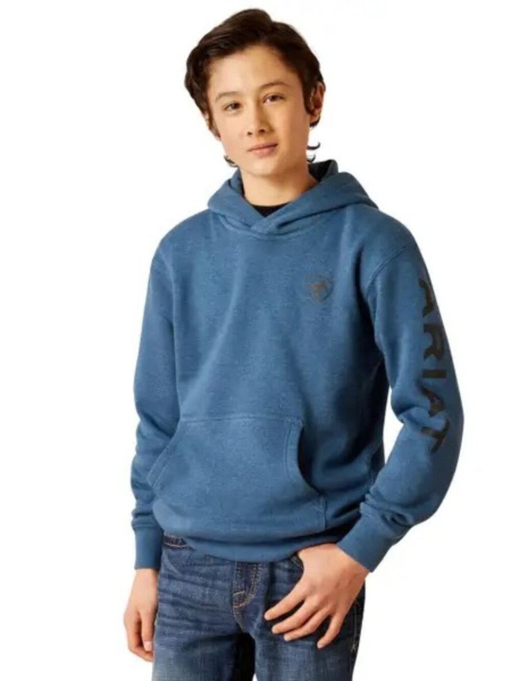 Ariat Youth Boy's Logo Poseidon Blue Hoodie | NWT